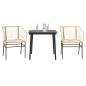 Preview: 3-teiliges Garten-Esszimmer-Set Braunes Polyrattanglas