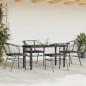 Preview: 5-tlg. Garten-Essgruppe mit Kissen Schwarz Poly Rattan Glas