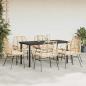 Preview: 7-tlg. Garten-Essgruppe mit Kissen Braun Poly Rattan Glas