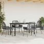 Preview: 5-tlg. Garten-Essgruppe mit Kissen Schwarz Poly Rattan Glas