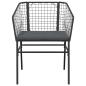 Preview: 5-tlg. Garten-Essgruppe mit Kissen Schwarz Poly Rattan Glas