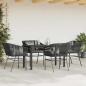 Preview: 5-tlg. Garten-Essgruppe mit Kissen Schwarz Poly Rattan Glas