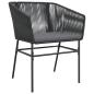 Preview: 5-tlg. Garten-Essgruppe mit Kissen Schwarz Poly Rattan Glas