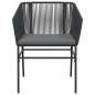 Preview: 5-tlg. Garten-Essgruppe mit Kissen Schwarz Poly Rattan Glas