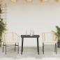 Preview: 3-tlg. Garten-Essgruppe mit Kissen Braun Poly Rattan Glas