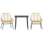 Preview: 3-teiliges Garten-Esszimmer-Set Braunes Polyrattanglas
