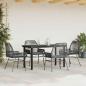 Preview: 5-tlg. Garten-Essgruppe mit Kissen Schwarz Poly Rattan Glas