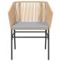 Preview: 7-tlg. Garten-Essgruppe mit Kissen Braun Poly Rattan Glas