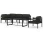 Preview: 6-tlg. Garten-Lounge-Set mit Kissen Aluminium Anthrazit