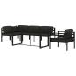 Preview: 6-tlg. Garten-Lounge-Set mit Kissen Aluminium Anthrazit