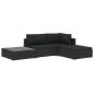 Preview: 4-tlg. Garten-Lounge-Set mit Auflagen Poly Rattan Schwarz