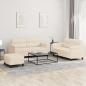 Preview: ARDEBO.de - 3-tlg. Sofagarnitur mit Kissen Beige Mikrofasergewebe