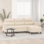 Preview: ARDEBO.de - 3-Sitzer-Sofa mit Hocker Beige 180 cm Mikrofasergewebe