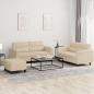 Preview: ARDEBO.de - 3-tlg. Sofagarnitur mit Kissen Creme Mikrofasergewebe