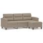 Preview: 3-Sitzer-Sofa mit Hocker Taupe 180 cm Mikrofasergewebe