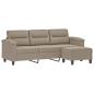 Preview: 3-Sitzer-Sofa mit Hocker Taupe 180 cm Mikrofasergewebe