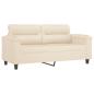 Preview: 3-tlg. Sofagarnitur mit Kissen Beige Mikrofasergewebe