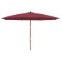 Preview: Sonnenschirm mit Holzmast Bordeauxrot 400x273 cm
