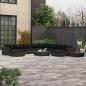 Preview: ARDEBO.de - 12-tlg. Garten-Lounge-Set mit Auflagen Poly Rattan Schwarz