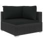 Preview: 12-tlg. Garten-Lounge-Set mit Auflagen Poly Rattan Schwarz