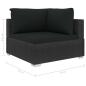 Preview: 12-tlg. Garten-Lounge-Set mit Auflagen Poly Rattan Schwarz