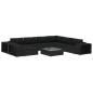 Preview: 10-tlg. Garten-Lounge-Set mit Auflagen Poly Rattan Schwarz