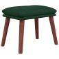 Preview: Relaxsessel mit Hocker Dunkelgrün Stoff