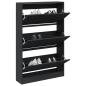 Preview: ARDEBO.de - Schuhschrank Schwarz 80x21x125,5 cm Holzwerkstoff