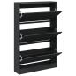 Preview: Schuhschrank Schwarz 80x21x125,5 cm Holzwerkstoff