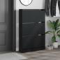Preview: Schuhschrank Schwarz 80x21x125,5 cm Holzwerkstoff