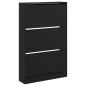 Preview: Schuhschrank Schwarz 80x21x125,5 cm Holzwerkstoff