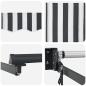 Preview: ARDEBO.de - Markise Einziehbar Anthrazit und Weiß 5x3 m Stoff und Aluminium