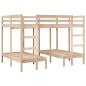 Preview: Dreifach-Etagenbett 140x200/70x140 cm Massivholz Kiefer