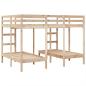 Preview: Dreifach-Etagenbett 140x200/70x140 cm Massivholz Kiefer