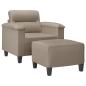 Preview: Sessel mit Hocker Taupe 60 cm Mikrofasergewebe