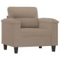 Preview: Sessel mit Hocker Taupe 60 cm Mikrofasergewebe