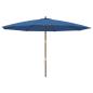 Preview: Sonnenschirm mit Holzmast Azurblau 400x273 cm