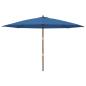 Preview: Sonnenschirm mit Holzmast Azurblau 400x273 cm