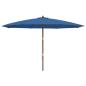 Preview: Sonnenschirm mit Holzmast Azurblau 400x273 cm