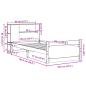 Preview: Massivholzbett mit Regal ohne Matratze 90x190 cm Kiefer