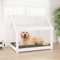 Preview: ARDEBO.de - Hundebett Weiß 81x60x70 cm Massivholz Kiefer