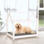 Preview: Hundebett Weiß 81x60x70 cm Massivholz Kiefer