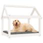Preview: Hundebett Weiß 81x60x70 cm Massivholz Kiefer