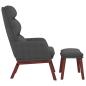 Preview: Relaxsessel mit Hocker Dunkelgrau Stoff
