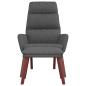 Preview: Relaxsessel mit Hocker Dunkelgrau Stoff