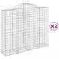Preview: Gabionen mit Hochbogen 3 Stk. 200x50x160/180cm Verzinktes Eisen