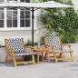 Preview: Gartenstühle mit Tisch 3 Teile Schwarz und Weiß aus Akazienholz