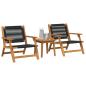 Preview: Gartenstühle mit Tisch 3er Set Schwarz Akazienholz