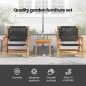 Preview: Gartenstühle mit Tisch 3er Set Schwarz Akazienholz