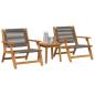 Preview: Gartenstühle mit Tisch 3er Set Grau Akazienholz